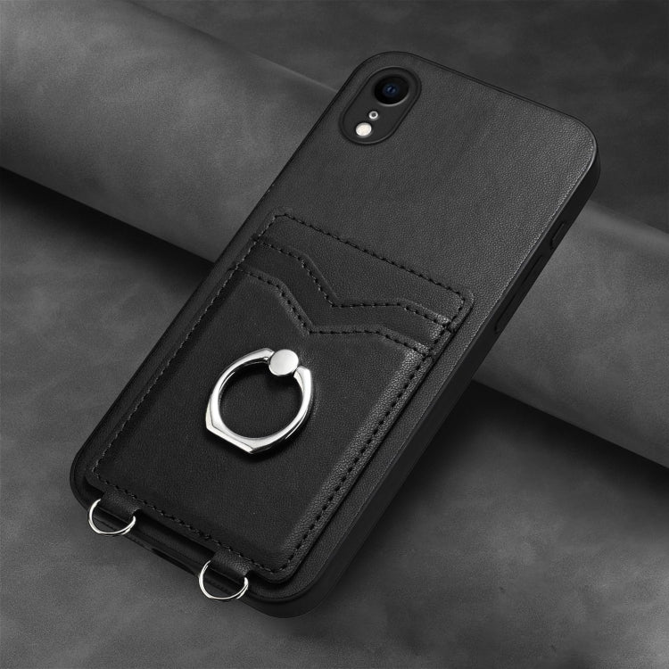 For iPhone XR R20 Ring Card Holder Phone Case