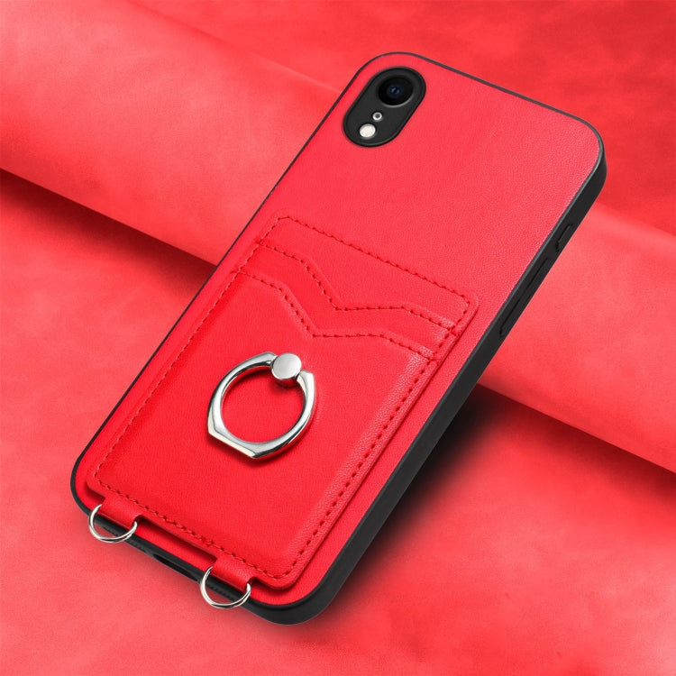 For iPhone XR R20 Ring Card Holder Phone Case
