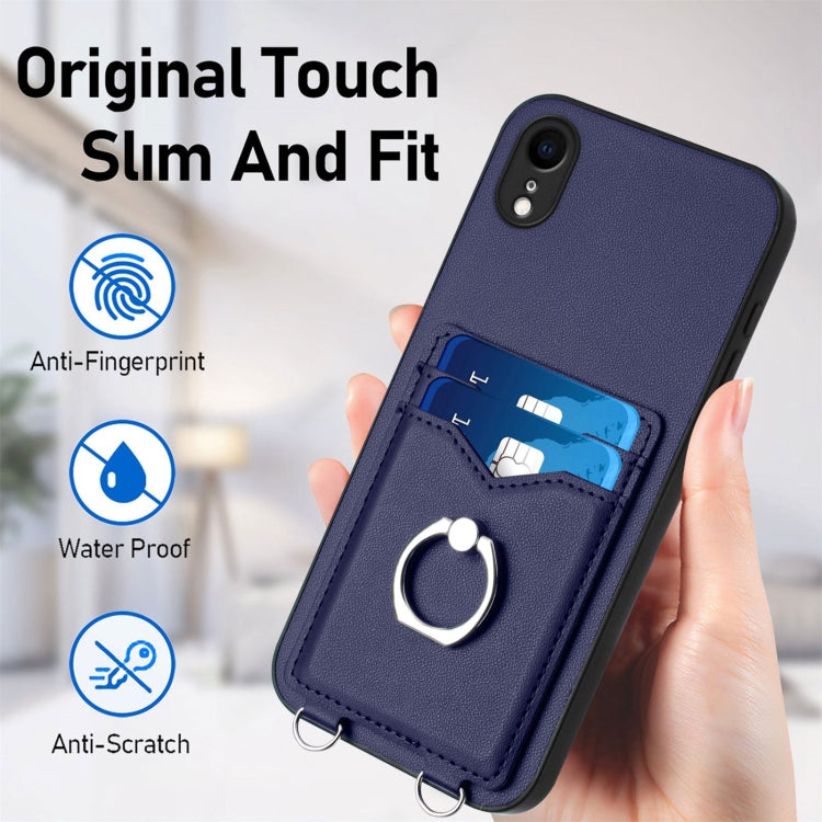 For iPhone XR R20 Ring Card Holder Phone Case