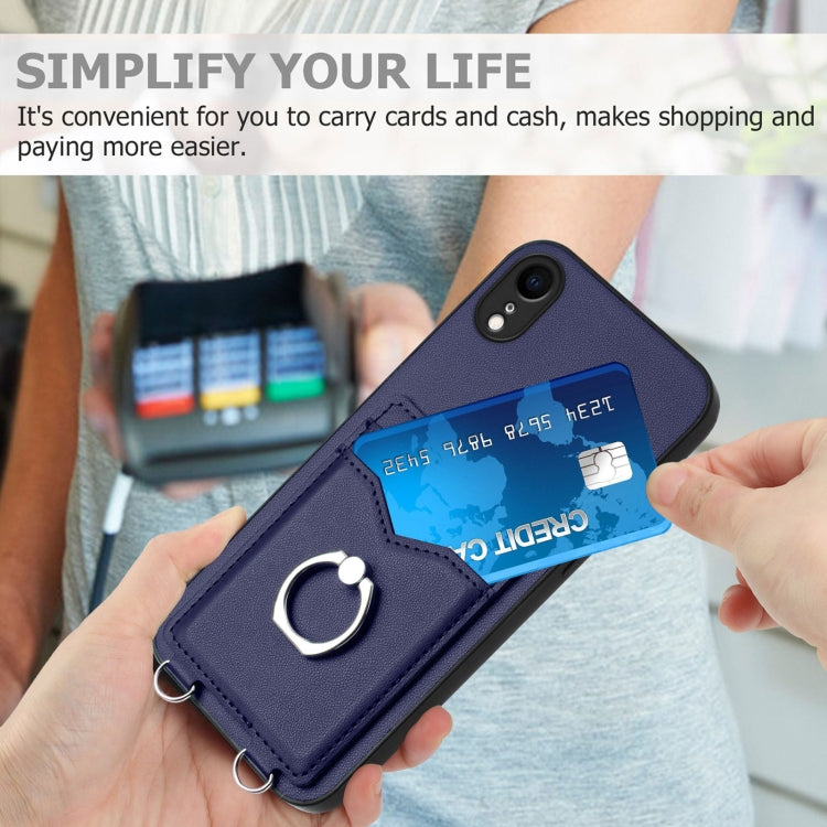 For iPhone XR R20 Ring Card Holder Phone Case