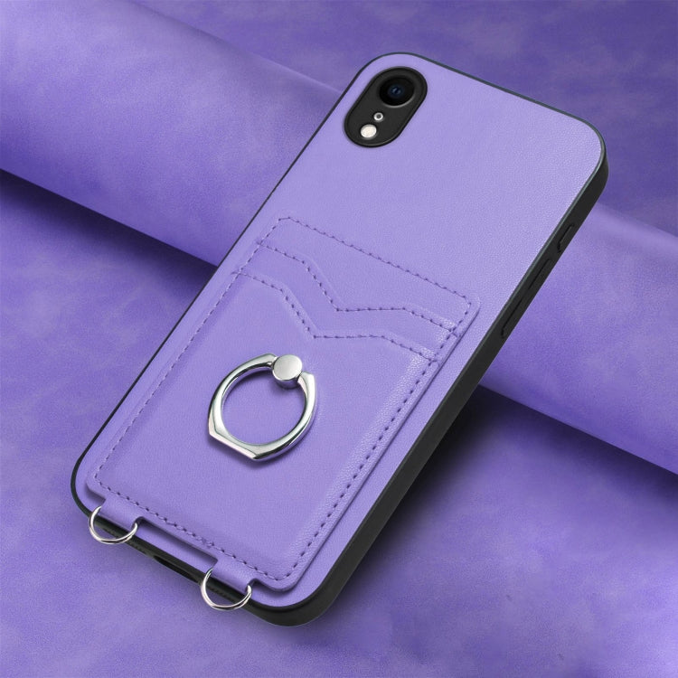 For iPhone XR R20 Ring Card Holder Phone Case