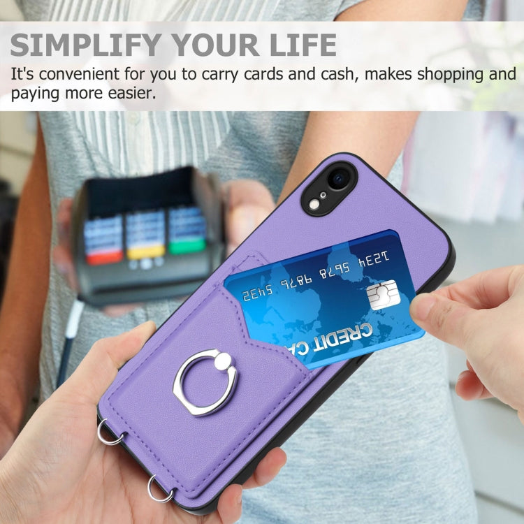 For iPhone XR R20 Ring Card Holder Phone Case