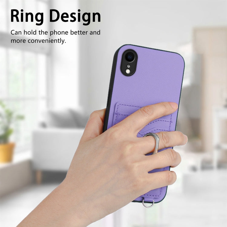 For iPhone XR R20 Ring Card Holder Phone Case