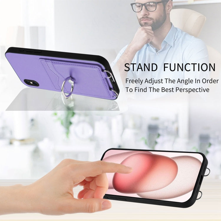 For iPhone XS Max R20 Ring Card Holder Phone Case