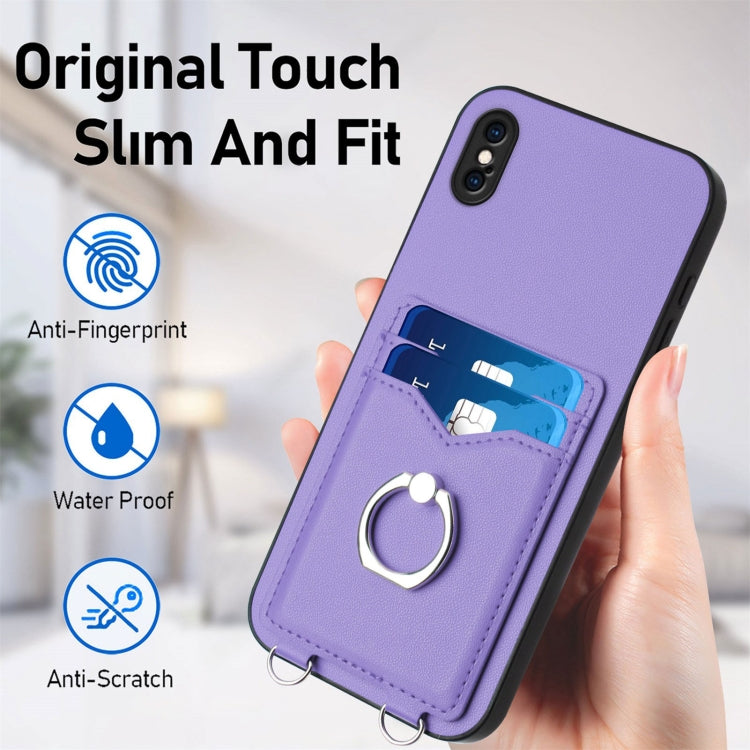 For iPhone XS Max R20 Ring Card Holder Phone Case