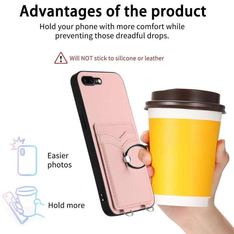For iPhone 8 Plus / 7 Plus R20 Ring Card Holder Phone Case