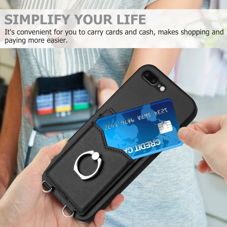 For iPhone 8 Plus / 7 Plus R20 Ring Card Holder Phone Case