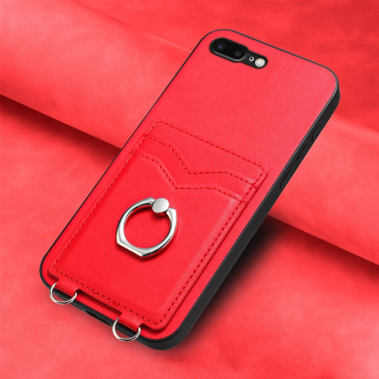 For iPhone 8 Plus / 7 Plus R20 Ring Card Holder Phone Case