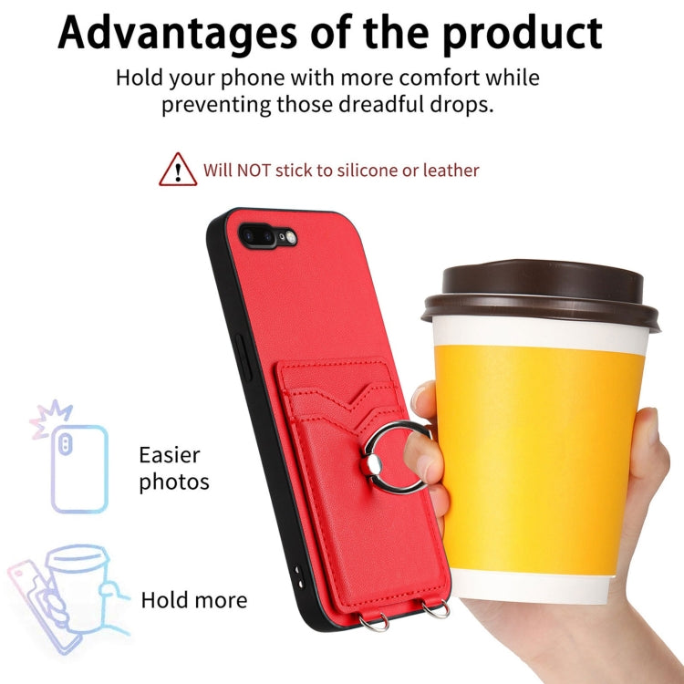 For iPhone 8 Plus / 7 Plus R20 Ring Card Holder Phone Case