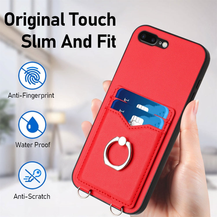 For iPhone 8 Plus / 7 Plus R20 Ring Card Holder Phone Case