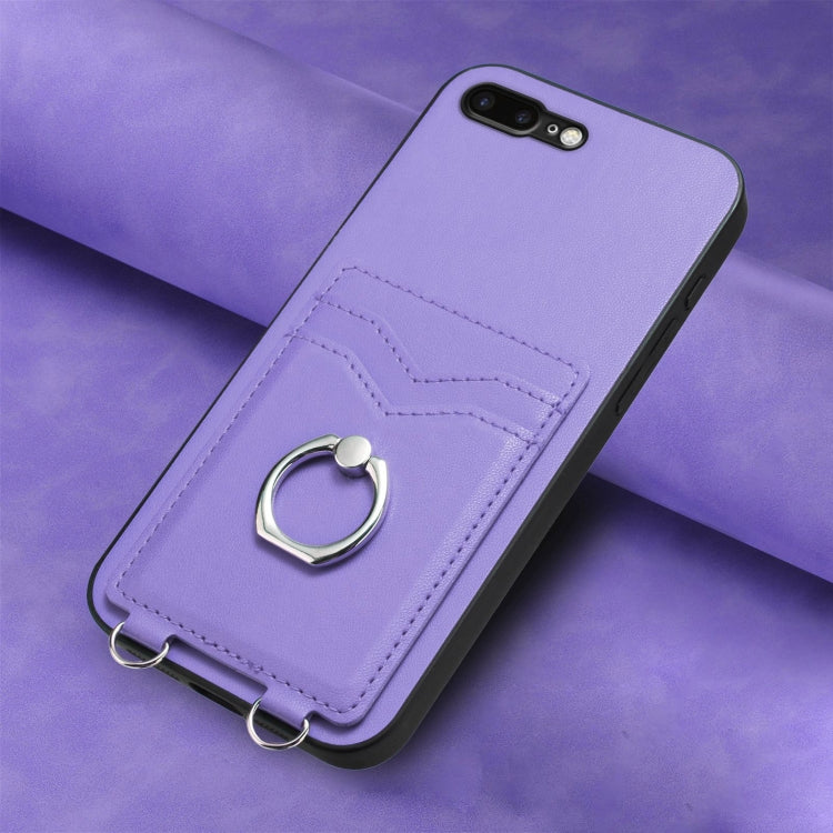 For iPhone 8 Plus / 7 Plus R20 Ring Card Holder Phone Case