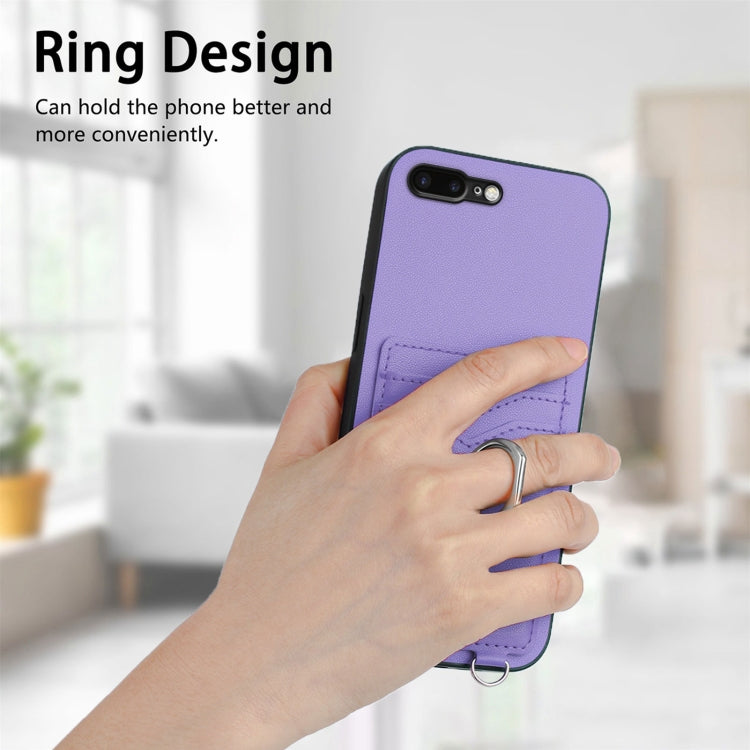For iPhone 8 Plus / 7 Plus R20 Ring Card Holder Phone Case