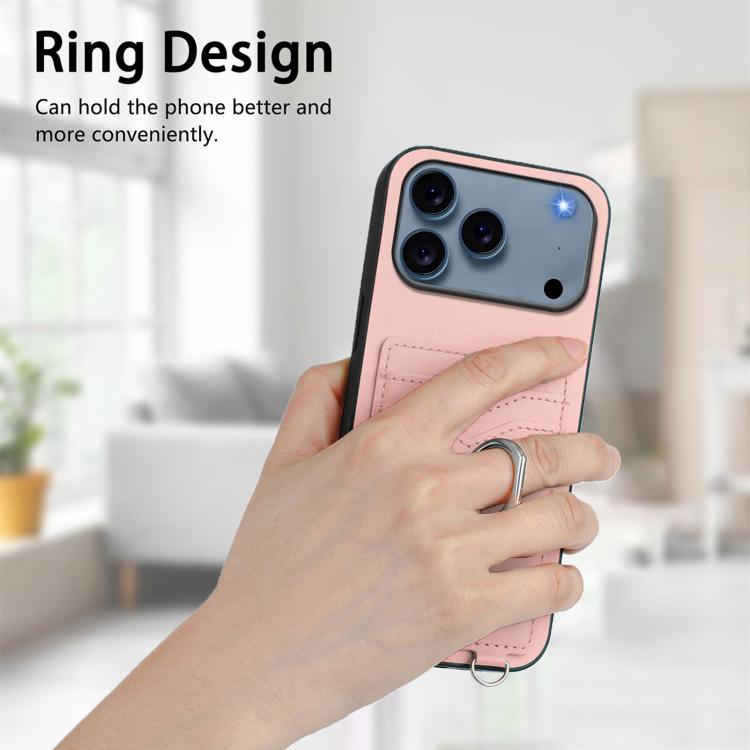 For iPhone 17 Pro Max R20 Ring Card Holder Phone Case