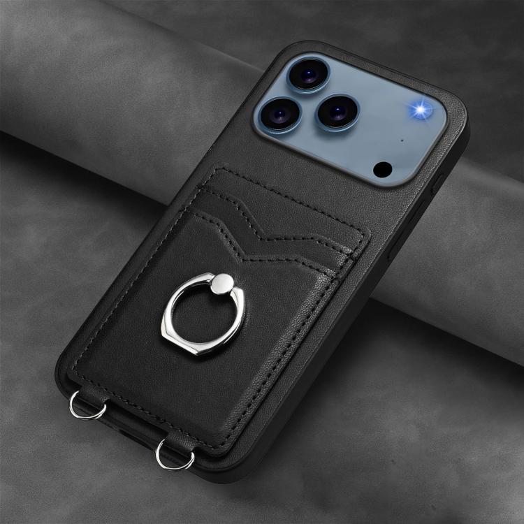 For iPhone 17 Pro Max R20 Ring Card Holder Phone Case