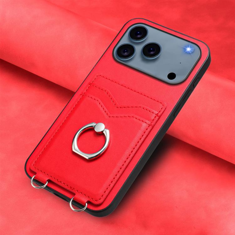 For iPhone 17 Pro Max R20 Ring Card Holder Phone Case