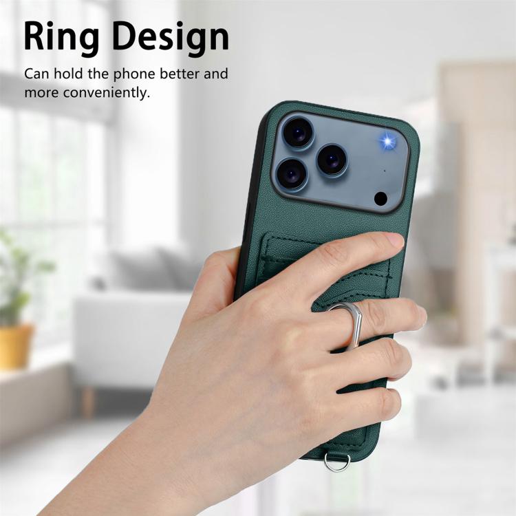 For iPhone 17 Pro Max R20 Ring Card Holder Phone Case