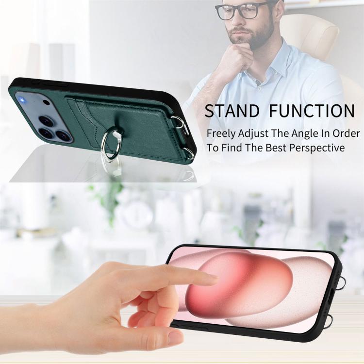 For iPhone 17 Pro Max R20 Ring Card Holder Phone Case
