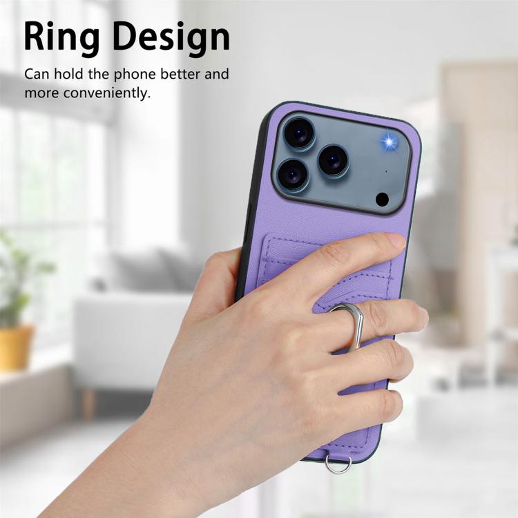 For iPhone 17 Pro Max R20 Ring Card Holder Phone Case