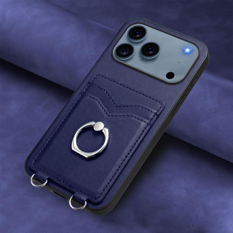 For iPhone 17 Pro R20 Ring Card Holder Phone Case