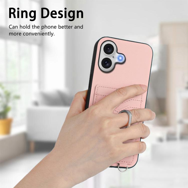 For iPhone 17 R20 Ring Card Holder Phone Case