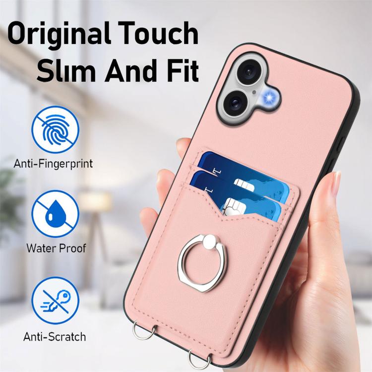 For iPhone 17 R20 Ring Card Holder Phone Case