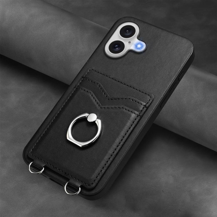For iPhone 17 R20 Ring Card Holder Phone Case