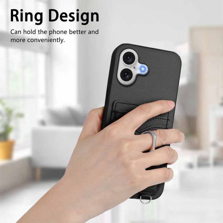 For iPhone 17 R20 Ring Card Holder Phone Case