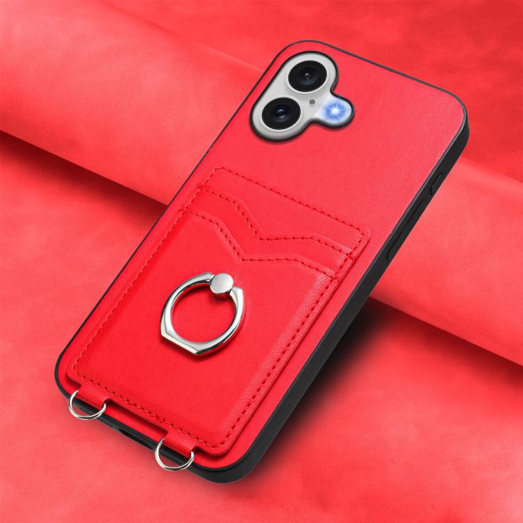 For iPhone 17 R20 Ring Card Holder Phone Case