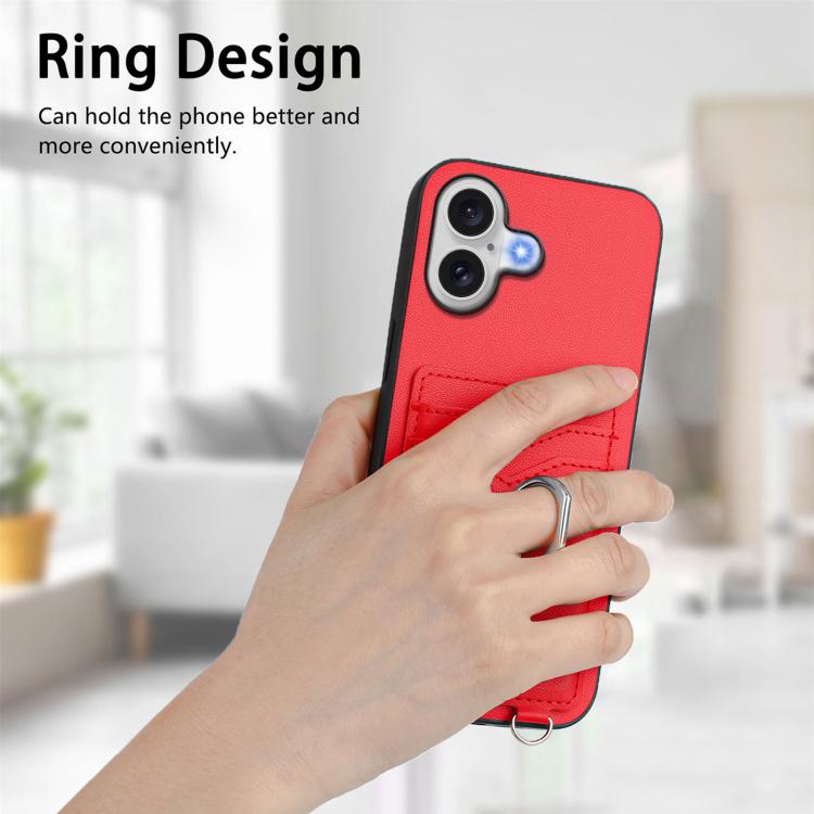 For iPhone 17 R20 Ring Card Holder Phone Case