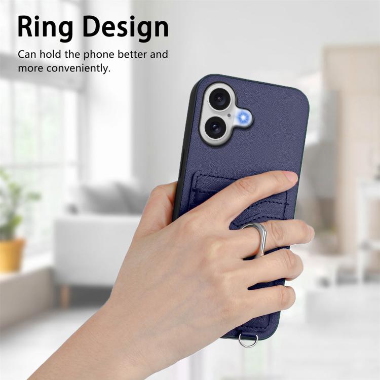 For iPhone 17 R20 Ring Card Holder Phone Case