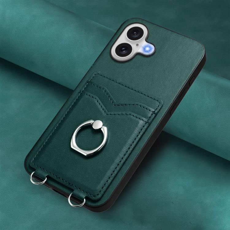For iPhone 17 R20 Ring Card Holder Phone Case