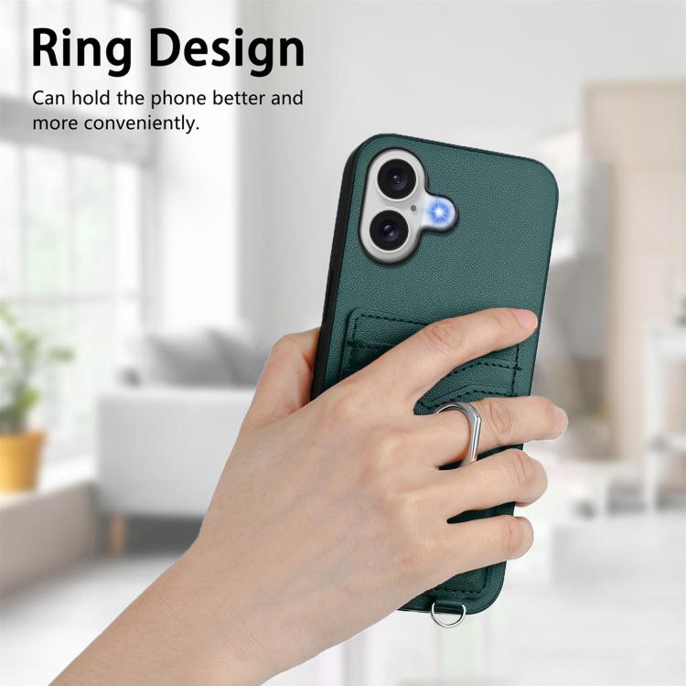 For iPhone 17 R20 Ring Card Holder Phone Case