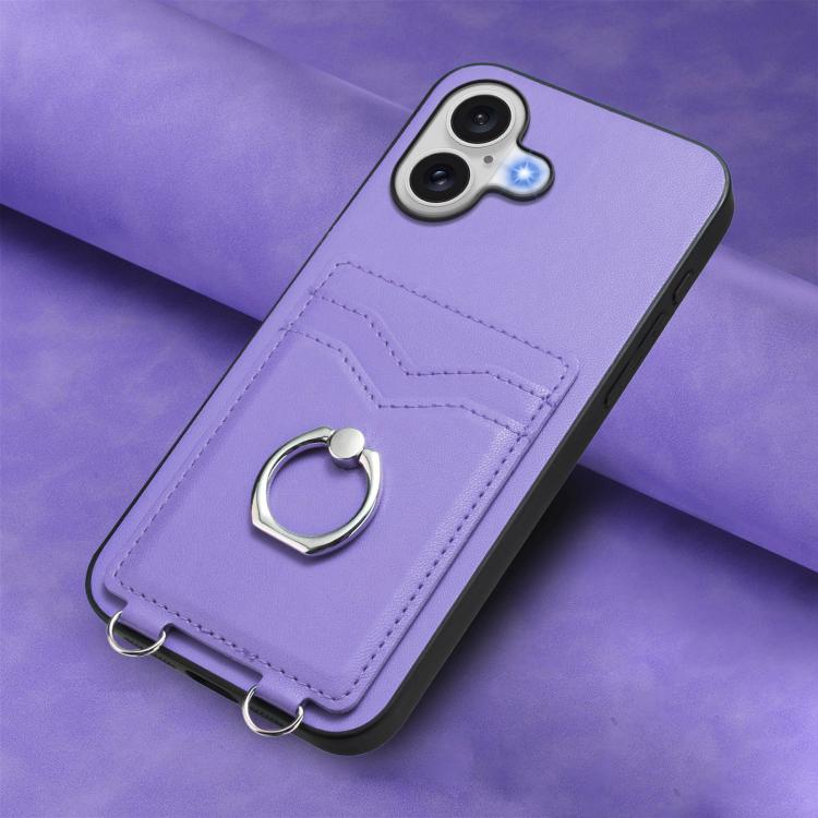 For iPhone 17 R20 Ring Card Holder Phone Case