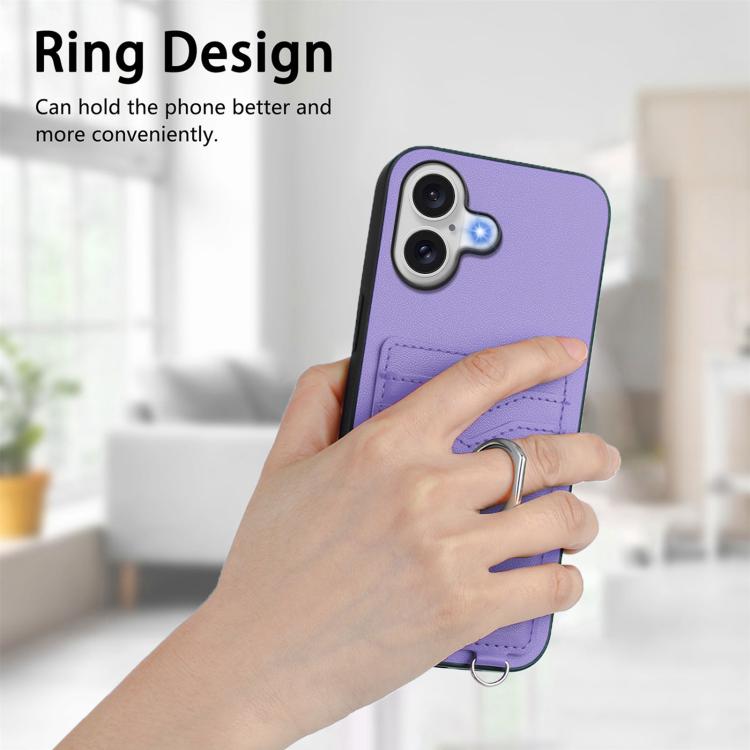 For iPhone 17 R20 Ring Card Holder Phone Case