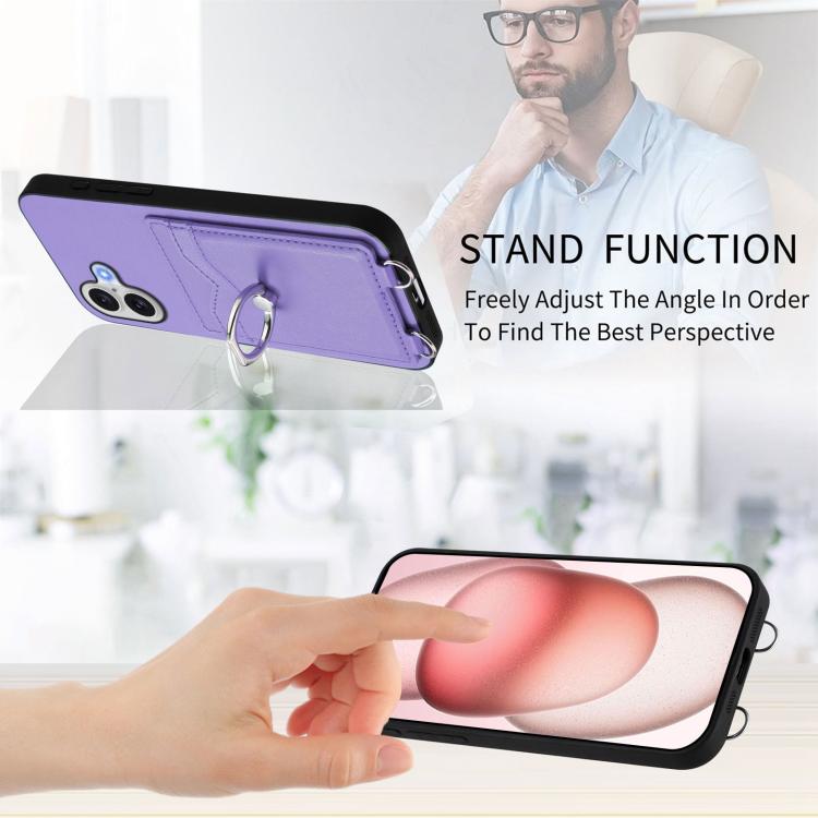 For iPhone 17 R20 Ring Card Holder Phone Case