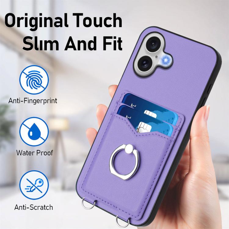 For iPhone 17 R20 Ring Card Holder Phone Case