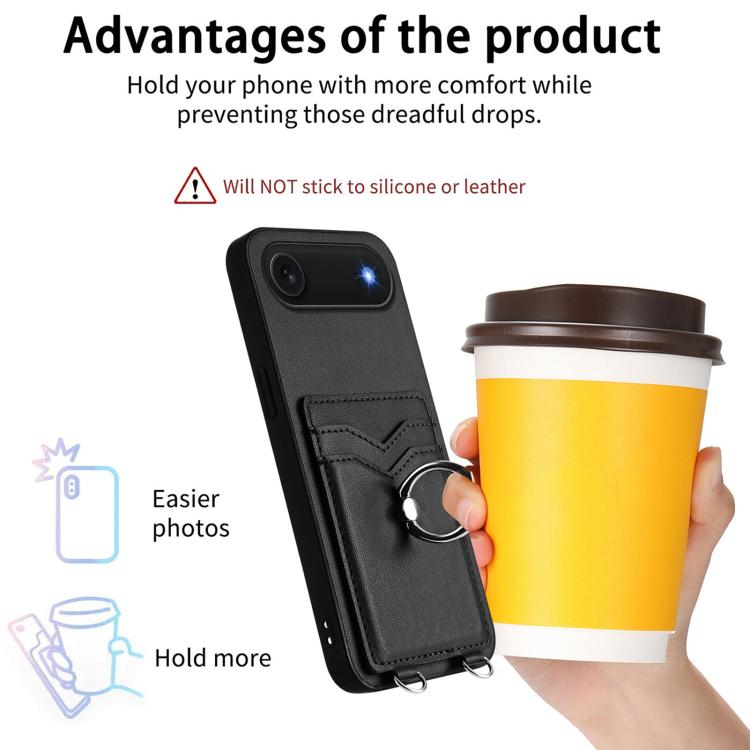 For iPhone Air R20 Ring Card Holder Phone Case