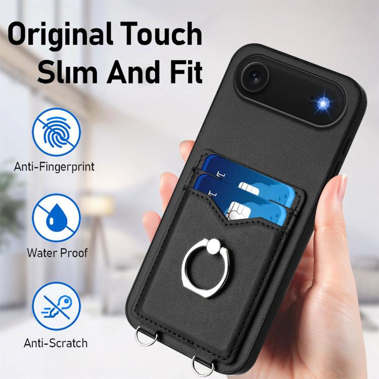 For iPhone Air R20 Ring Card Holder Phone Case