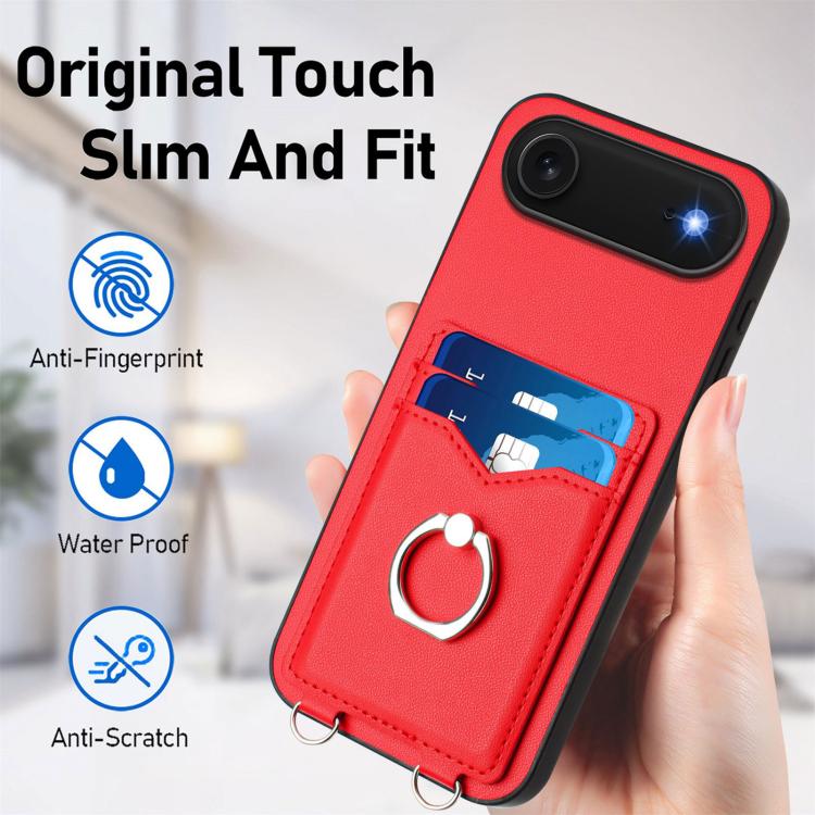 For iPhone Air R20 Ring Card Holder Phone Case