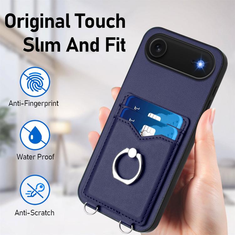 For iPhone Air R20 Ring Card Holder Phone Case