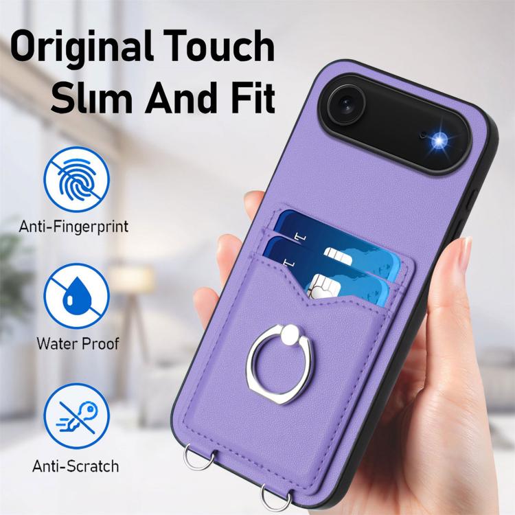 For iPhone Air R20 Ring Card Holder Phone Case