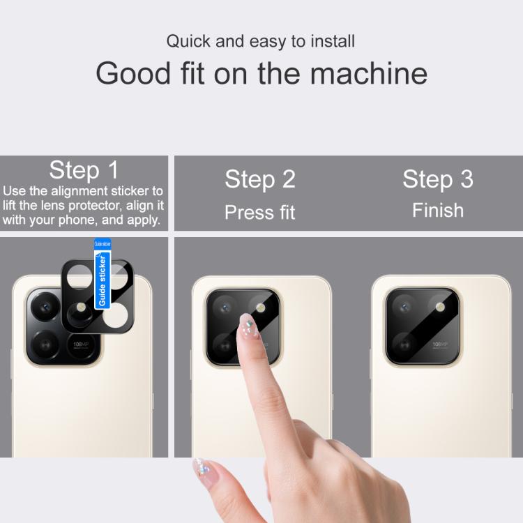 For Honor X7d 4G Global IMAK Rear Camera Lens Glass Film Black Version