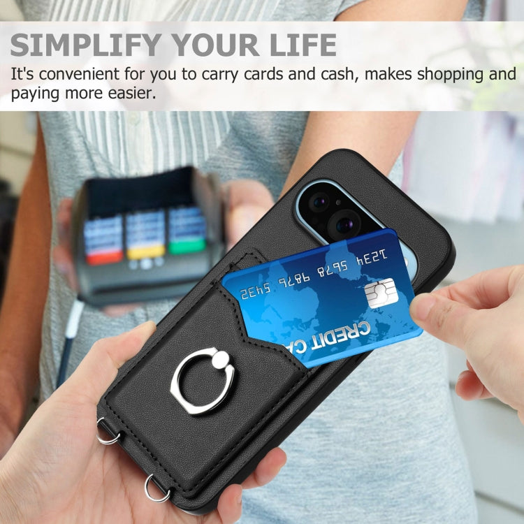 For Google Pixel 9 Pro XL R20 Ring Card Holder Phone Case