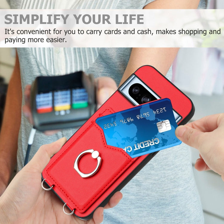 For Google Pixel 8 Pro R20 Ring Card Holder Phone Case