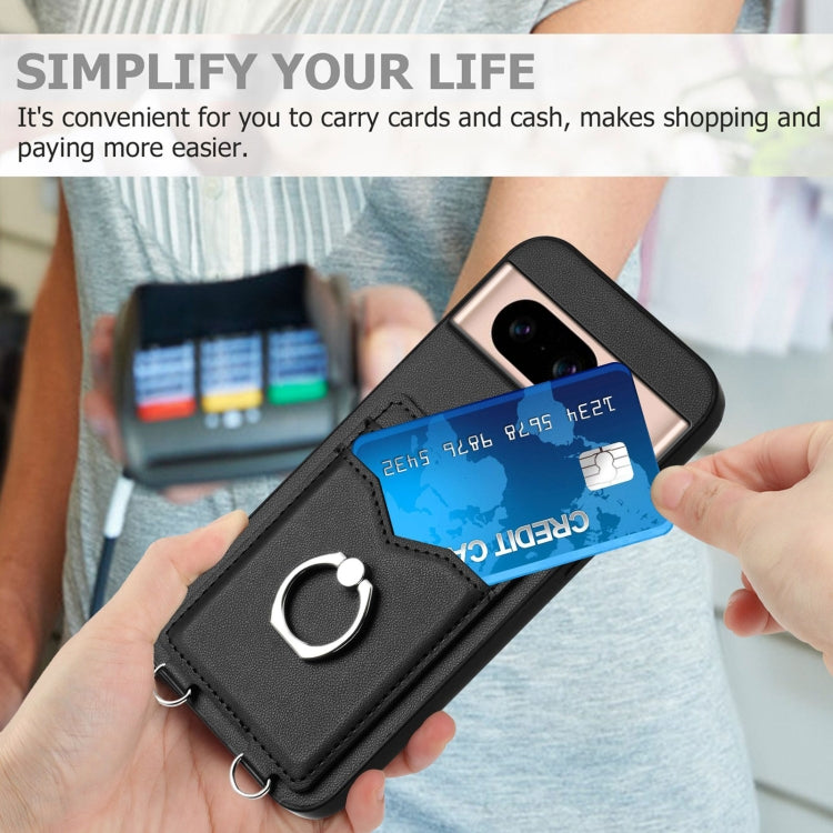 For Google Pixel 8a R20 Ring Card Holder Phone Case