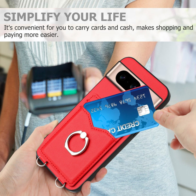 For Google Pixel 8a R20 Ring Card Holder Phone Case