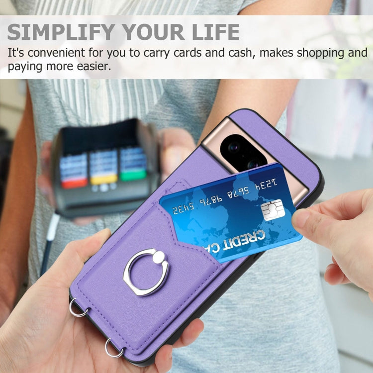 For Google Pixel 8a R20 Ring Card Holder Phone Case
