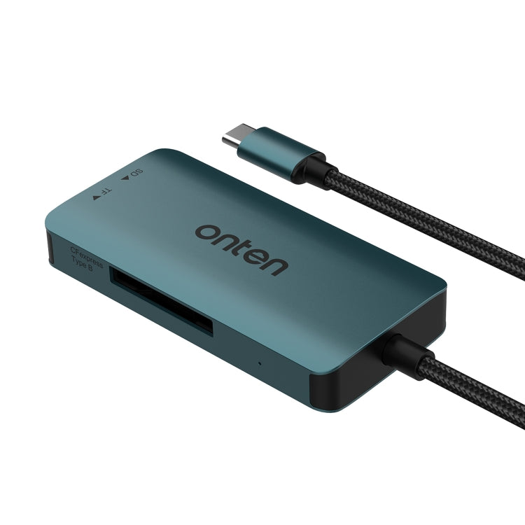 Onten C11 3 in 1 USB-C / Type-C to CFepress Type-B & SD & TF Card Reader - Pine Green