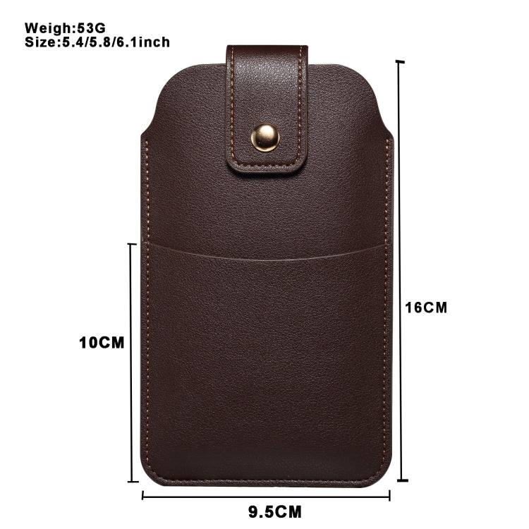For 5.4-6.1inch Universal Ultra-Thin Wear-resistant Waist Bag Leather Phone Case