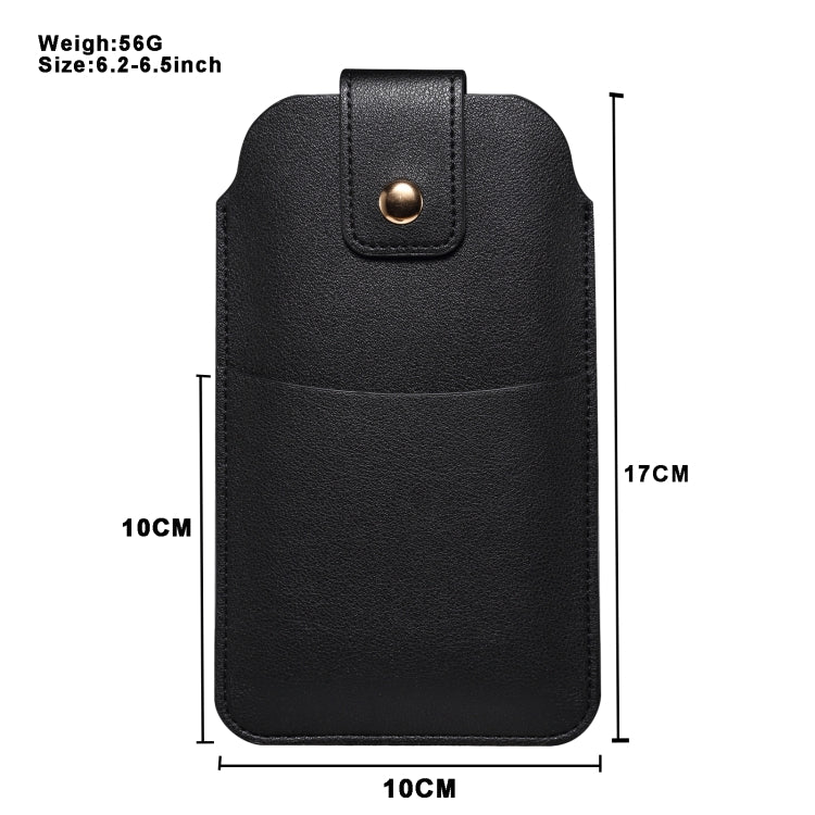 For 6.2-6.5inch Universal Ultra-Thin Wear-resistant Waist Bag Leather Phone Case